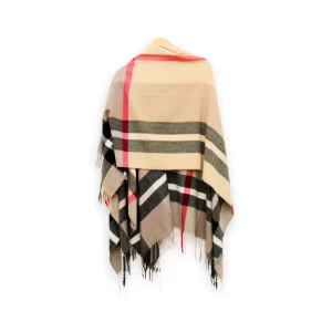 Poncho a Cuadros Beige