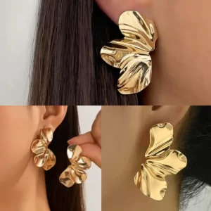 Caravanas Pétalos de Flores Doradas