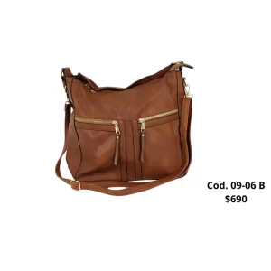 Cartera con Cierres en Marrón