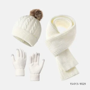 Set de Gorro, Guante y Bufanda Off White