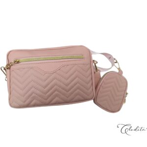 Cartera Bandolera Rosa con monedero